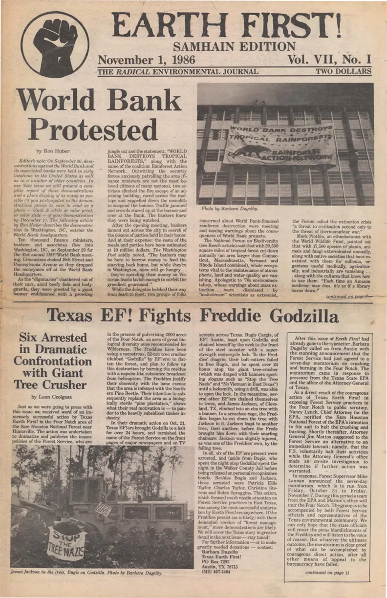 The Earht First Earth First! Journal (USA) - My Blog
